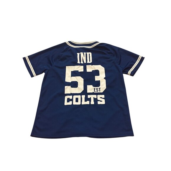 Indianapolis Colts NFL Team Apparel Baseball Jersey Blue Men's Large - Picture 2 of 8